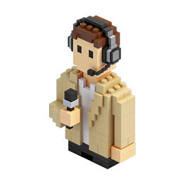 Detective Podcaster LEGO Voxel Icon for Media Apps
