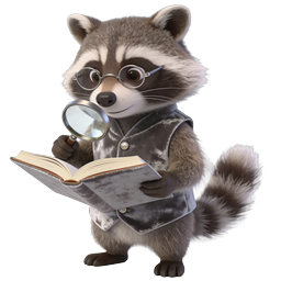 Icono de Mapache Detective - Mascota Animal Erudita