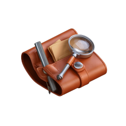 Detective Tools Pouch 3D Icon - Investigation & Research