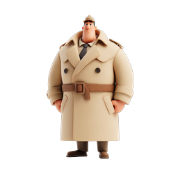 Detective Trench Coat 3D Character Icon