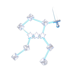 钻石星座之剑图标 - 3D 霓虹游戏资产