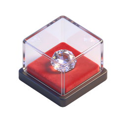 Diamond Display Case Icon - Premium 3D Luxury Jewelry