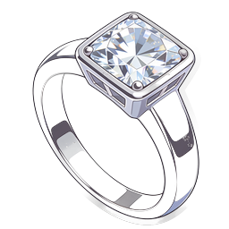 Diamond Engagement Ring Sticker Icon