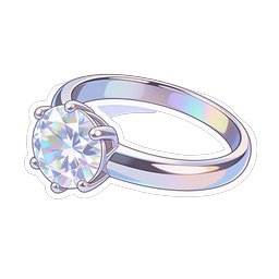 Diamond Engagement Ring Icon | Wedding Jewelry Sticker