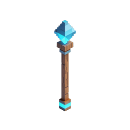 Diamond Pixel Sword 3D Voxel Icon for Game UI