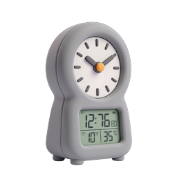 Digital Alarm Clock Icon - 3D Clay Style Time Display