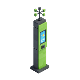 Digital Information Kiosk Icon - Smart City Terminal 3D