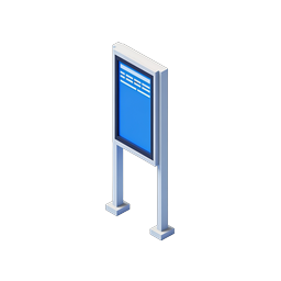 Isometric Digital Signage Display Icon | 3D Billboard