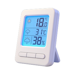 Digital Weather Station 3D Icon | Temperature & Humidity Display