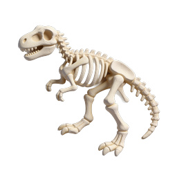 Dinosaur Skeleton Fossil Icon | Paleontology 3D Design