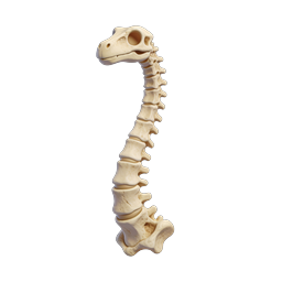 Dinosaur Skeleton 3D Icon | Prehistoric Fossil Illustration