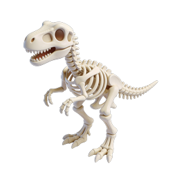かわいい 3D 恐竜骨格アイコン - Tレックスの骨