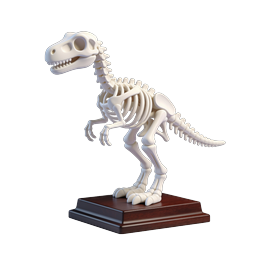 Cute T-Rex Dinosaur Skeleton 3D Clay Icon