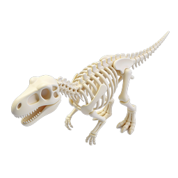 Dinosaur Skeleton 3D Icon | Prehistoric Bone Fossil