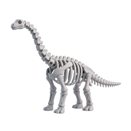 Dinosaur Skeleton Icon - 3D Clay Style