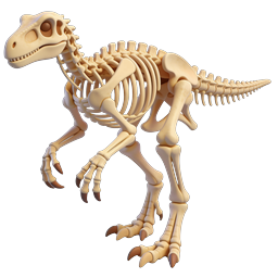 Cartoon T-Rex Dinosaur Skeleton 3D Icon