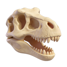 Realistic Dinosaur Skull Icon | 3D T-Rex Fossil Render