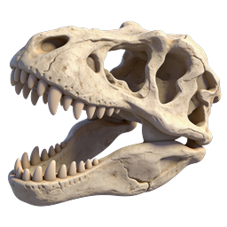 Realistisches Dinosaurier-Schädel-Icon - T-Rex Fossil Render