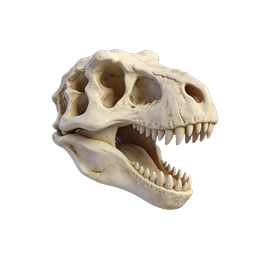 Realistic Dinosaur Skull Icon - T-Rex Fossil Design
