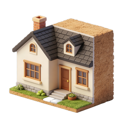 Charming 3D Diorama House Icon for Real Estate Design
