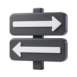 Directional Signpost Icon with Left Right Arrows