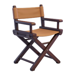 3D Director's Chair Icon - Wooden Film Set Furniture