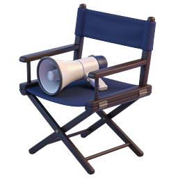 Director Chair with Megaphone 3D Icon