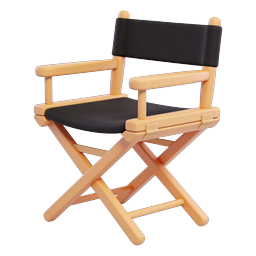 Directors Chair Icon - Classic 3D Furniture Rendering