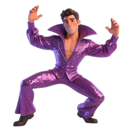 Disco Dancer Character Icon | 3D Animated Performer