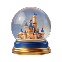 Magical Disney Snow Globe Castle Icon - Gold & Blue