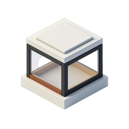 Isometric Glass Display Case Icon | 3D Showcase