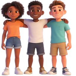 Diverse Friends Group 3D Icon | Unity & Teamwork