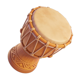 Djembe African Drum 3D Icon - Traditional Percussion