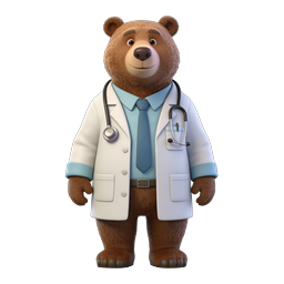 Adorable Doctor Bear Icon for Kids' Health Products