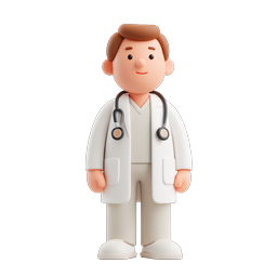 Friendly 3D Doctor Character Icon for Healthcare Apps