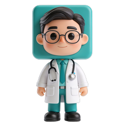 Friendly 3D Doctor Character Medical Icon