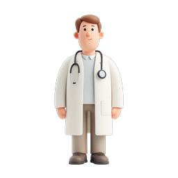 Иконка дружелюбного врача - 3D медицинская иллюстрация