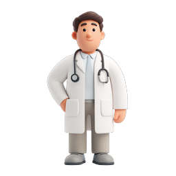 Doctor Character Icon - 3D Clay Medical Professional