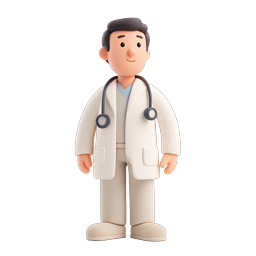 Friendly Doctor Character Icon - 3D Medical Professional