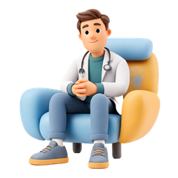 Friendly Doctor Character Icon for Healthcare Websites