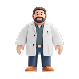 Cartoon Doctor Icon for Healthcare Applications
