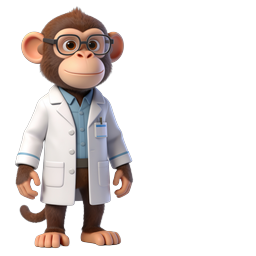 Playful Doctor Monkey Icon for Kids' Health Education