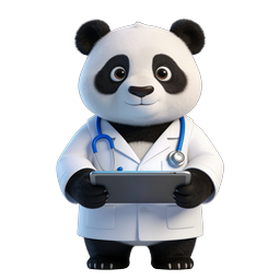 Cute Doctor Panda Character Icon | Medical Mascot 3D