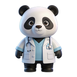Cute Doctor Panda Icon for Healthcare Applications