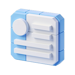 3D Document File Icon with Profile Element