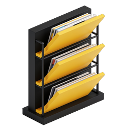 Ícone de Estante de Documentos 3D - Arquivo Isométrico
