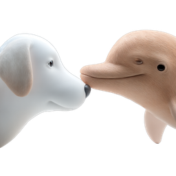 Adorable Dog and Dolphin Icon for Nature Lovers