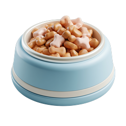 Dog Food Bowl Icon - Pet Care Illustration