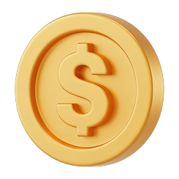 Gold Dollar Coin Icon for Financial Graphics
