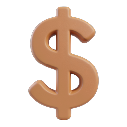 3D Dollar Sign Icon for Financial Applications